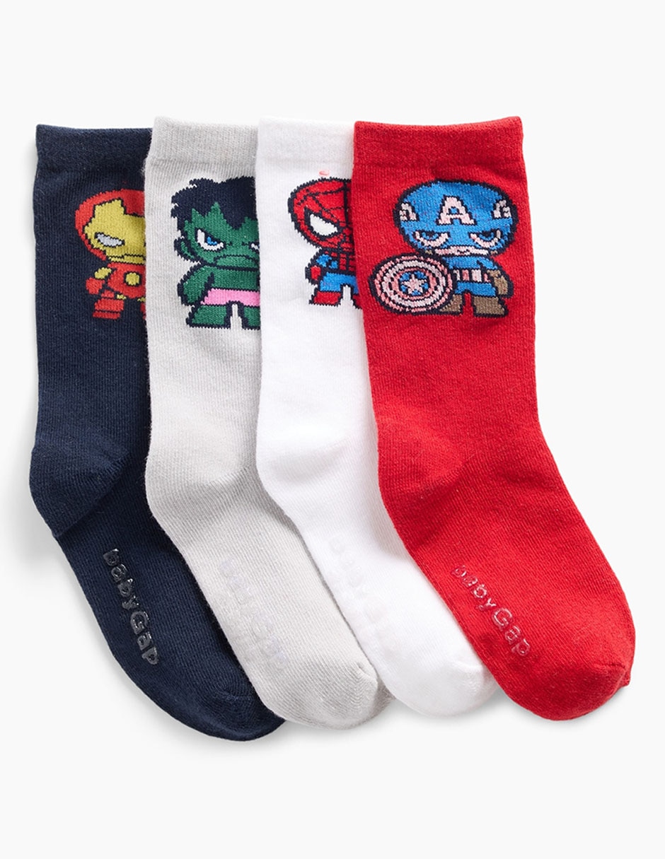 Imagen de producto Set calceta Marvel de algodón para bebé niño 4 pares