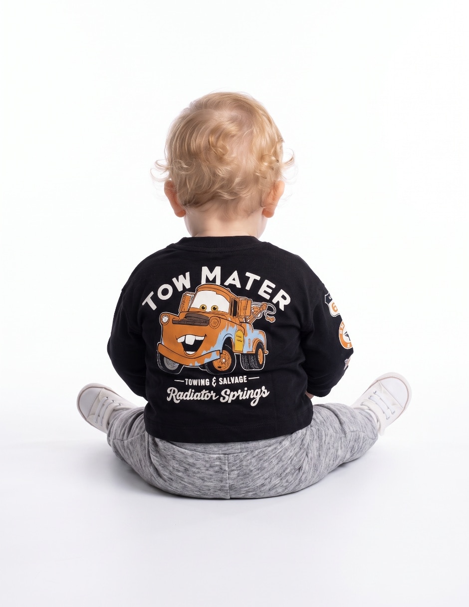 Playera tow mater cars manga larga para niño 2