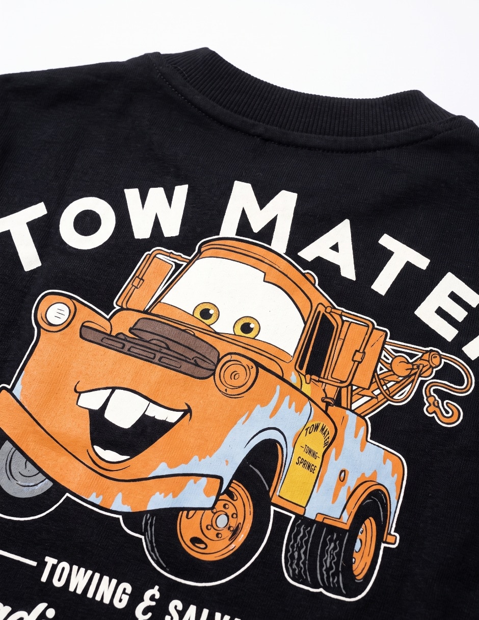 Playera tow mater cars manga larga para niño 5