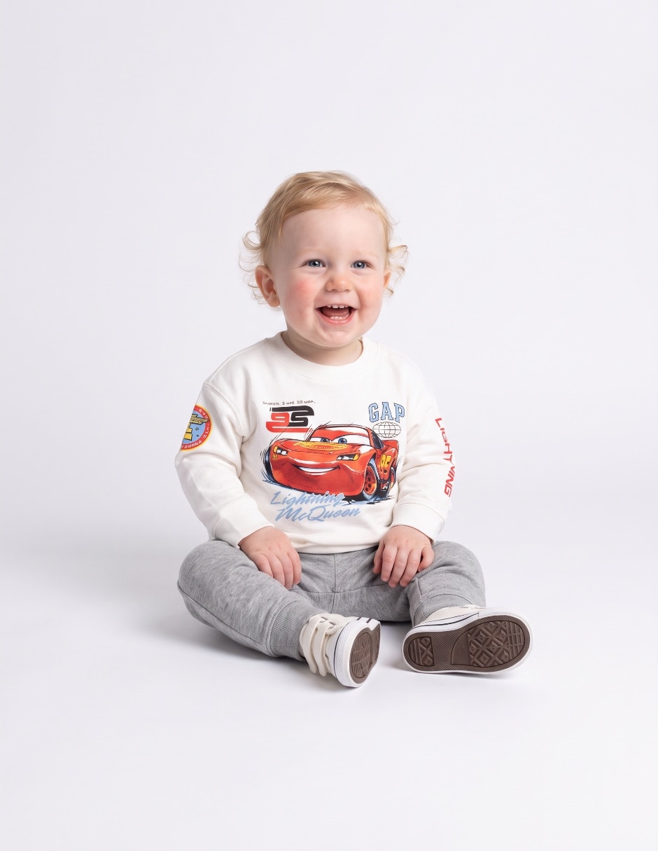 Playera rayo mcqueen cars manga larga para niño