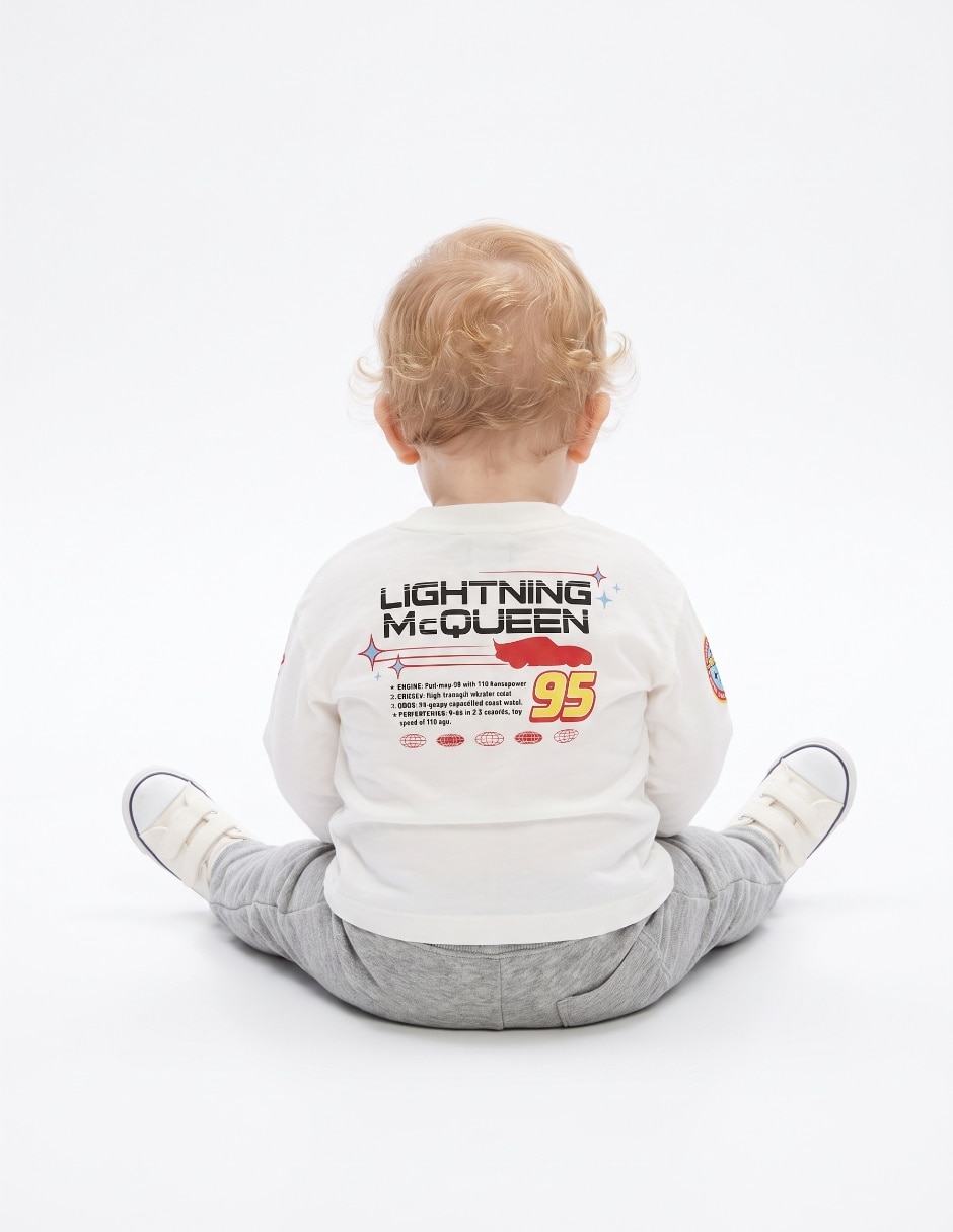Playera rayo mcqueen cars manga larga para niño 2