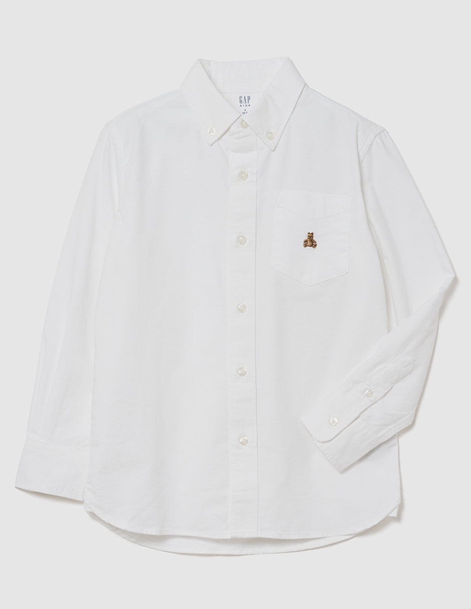 Camisa casual de algodón manga larga para niño 4