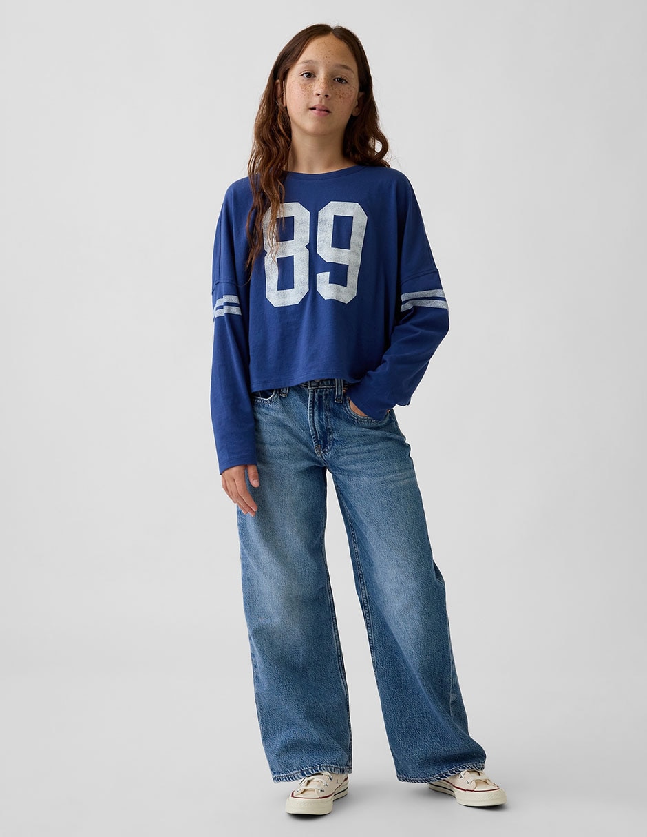 Jeans Wide Leg lavado medio para niña Jeans Wide Leg lavado medio para niña