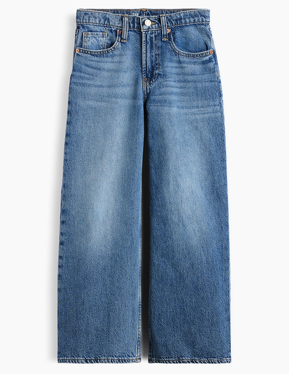 Jeans Wide Leg lavado medio para niña 2