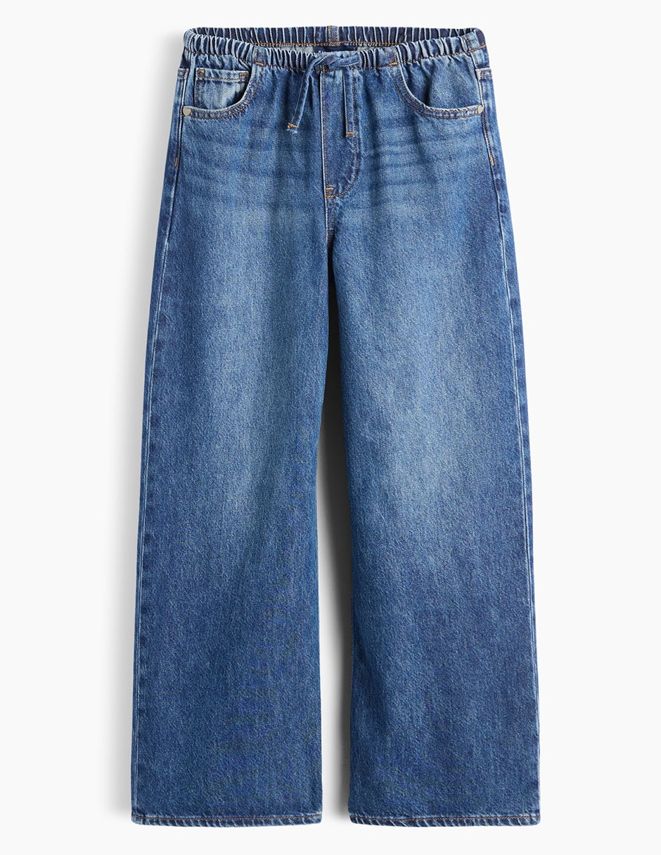 Jeans straight lavado medio para niña