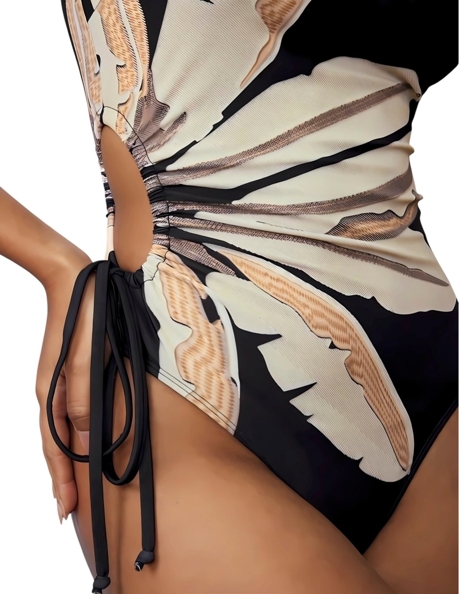 Traje de baño completo estampado floral para mujer 4