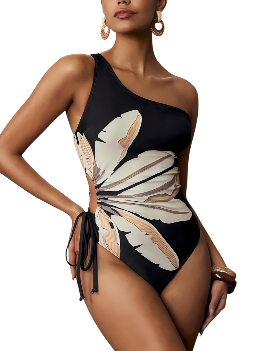 Traje de baño completo estampado floral para mujer 3