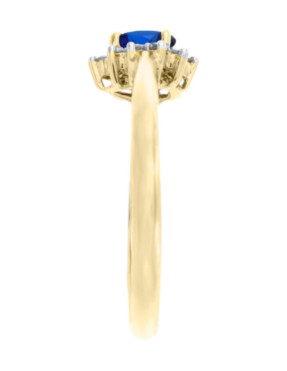 Anillo con gema ovalada Fascinare Jany 14 k de oro zafiro y diamante brillante