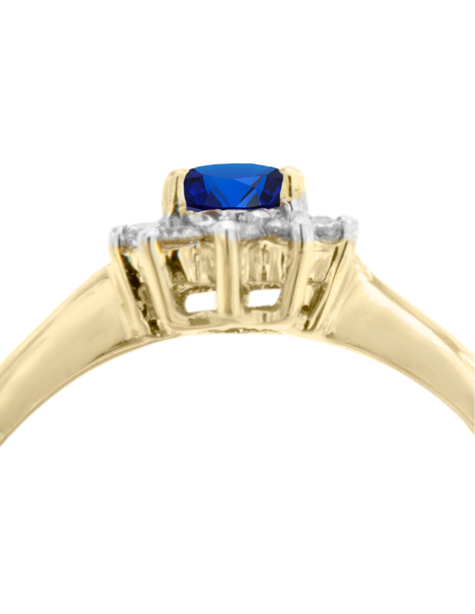Anillo con gema ovalada Fascinare Jany 14 k de oro zafiro y diamante brillante